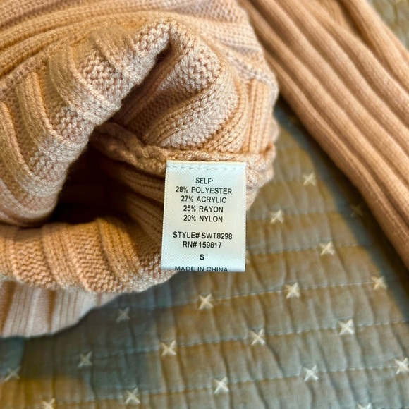 Altar'd State Blush Ribbed Knit Sweater - Picture 6 of 7